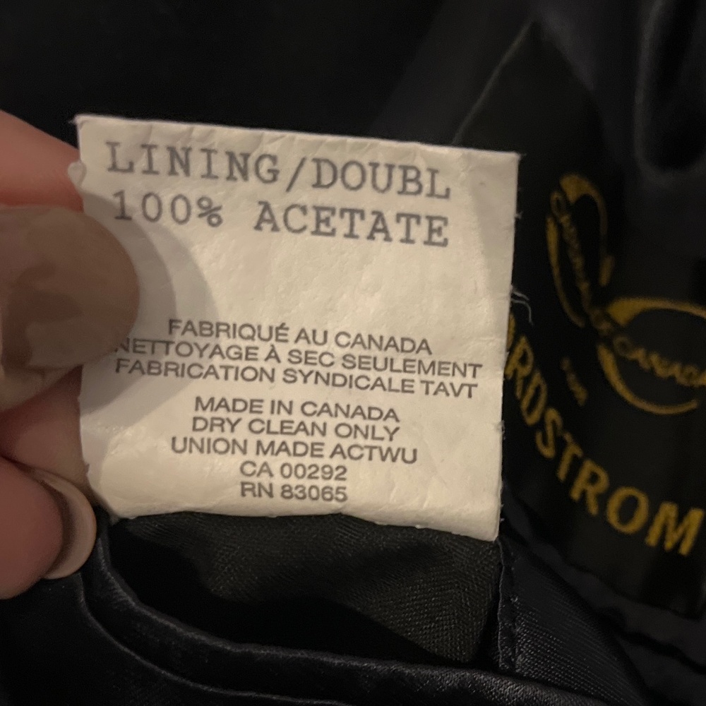 100% wool Cardinal of Canada for Nordstroms Men’s Coat